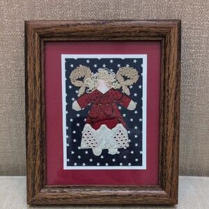 Framed Angel Lace Embroidery Wall Art